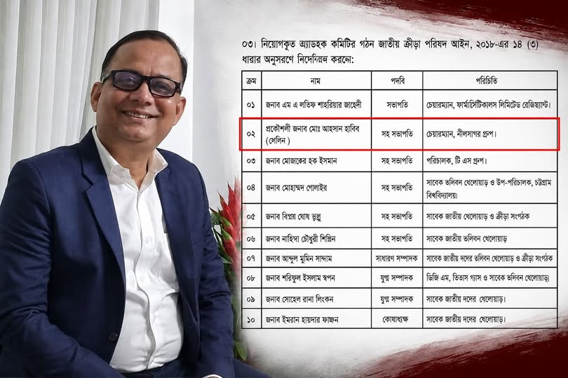 বাংলাদেশ ভলিবল ফেডারেশনের সহ-সভাপতি নির্বাচিত হলেন আহসান হাবীব লেলিন